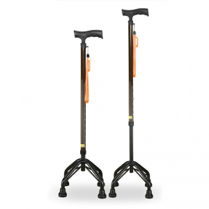 Пешачки стап со четири краци Лесни преклопни алуминиумски рамки за прилагодување на висината