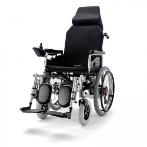 Pārnēsājams elektriskais ratiņkrēsls invalīdiem ar augstu atzveltni