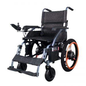 Cadira de rodes elèctrica plegable d'alumini a l'aire lliure per a persones grans amb discapacitat