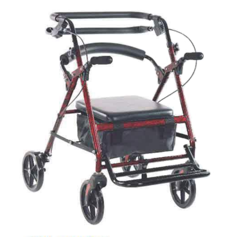 CE FDA Elderly Portable Foldin Rollator 8 Inch Wheels