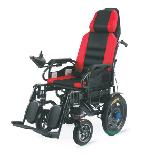 Удобна, накланяща се електрическа инвалидна количка с висока облегалка, абсорбираща ударите