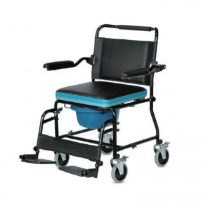 Thepa ea Bongaka 4 Wheels Shower Commode Chair Foldable bakeng sa Maqheku