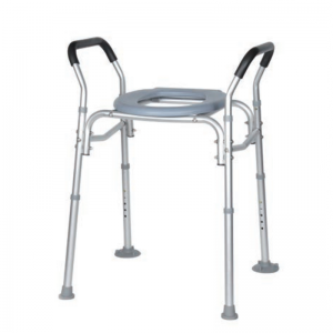 Aliuminio nešiojama komodinė dušo kėdė neįgaliesiems į tualetą