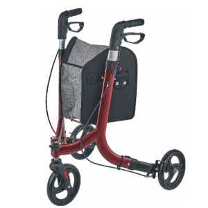 Andador con andador plegable para caminar al aire libre de aluminio con 3 ruedas
