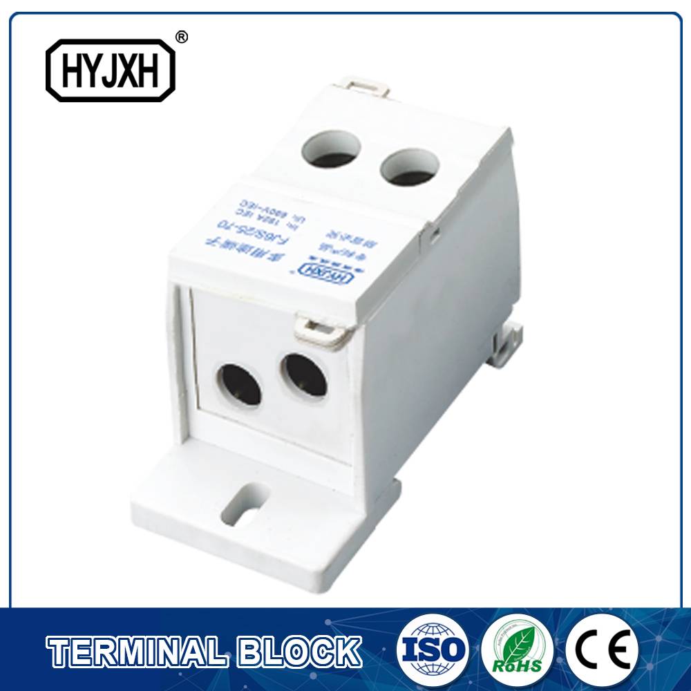 FJ6S-1 two-inlet multi outlet DIN rail  type  connection terminal block(elaborate type)inlet wire : 25-70 mm sq inlet wire : 10-35 mm sq