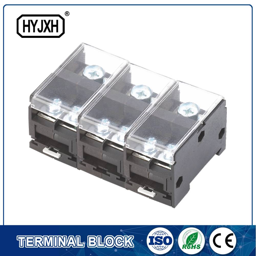 Din rail type combination three-inlet multi-outlet connection terminal block