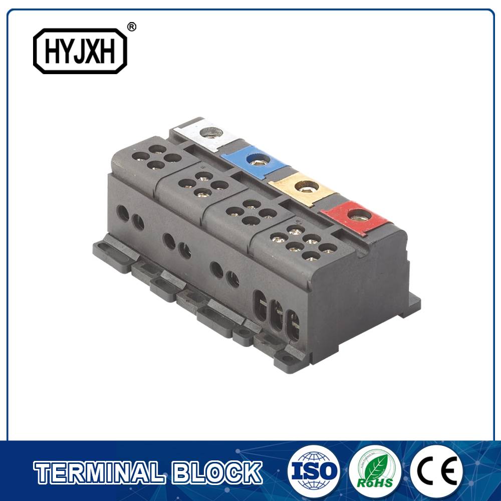 Din rail type three phase four wire Color separation connection terminal block for measuring box
