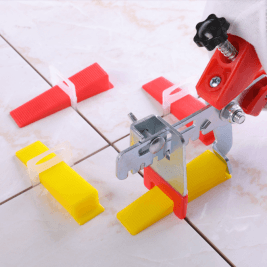 Plastic tile spacer tile Leveling system reusable tile Red wedge
