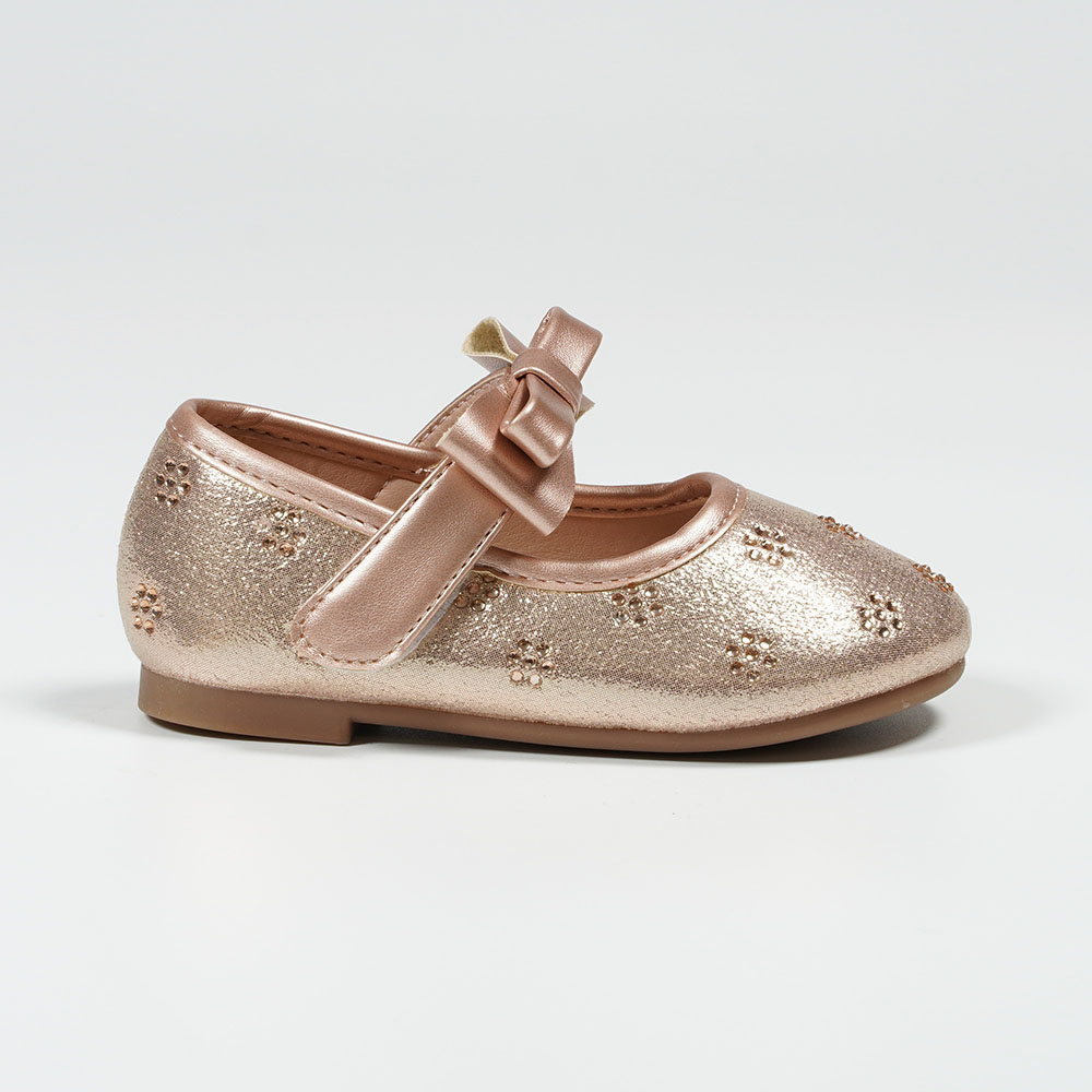 Children’s Bow Shiny Rhinestone Ballet Shoes Dress Footwear