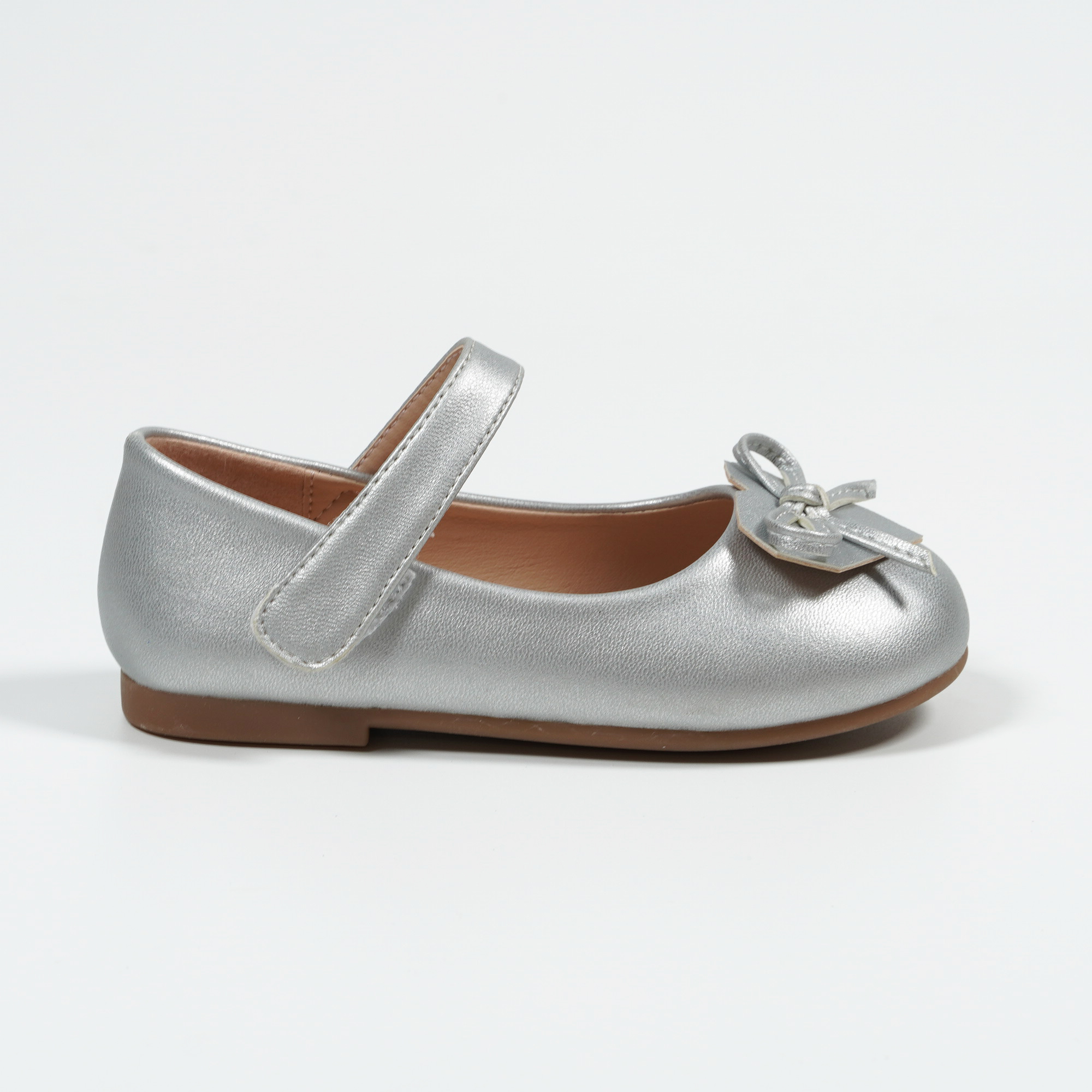 Silver Leather Ballet Flats Metallic OEM/ODM Shantou Yidaxing Wholesale Girls Shoes Nikoofly