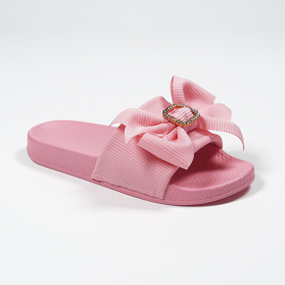 Matcha Color Cute Bow Indoor Outdoor Slides Shantou Yidaxing Wholesale Women Footwear