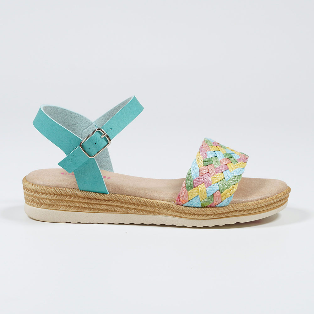 PVC Outsole Sandals with Colorful Woven Strap China Foreign Trade Footwear
