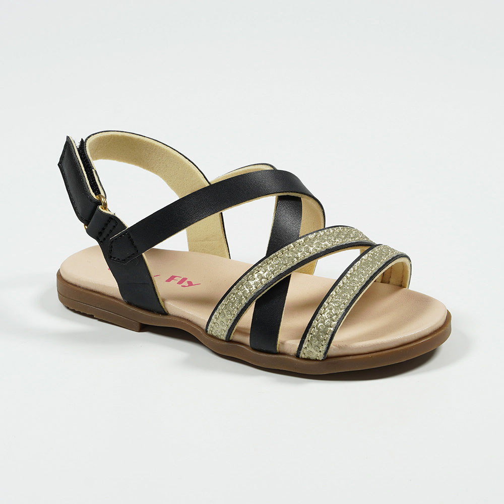 Elegant Cross Strap Glitter Sandals with Soft comfortable Midsoles