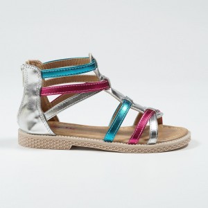 Women Stylish Metallic Roman Shoes Glamorous Gladiator Sandals