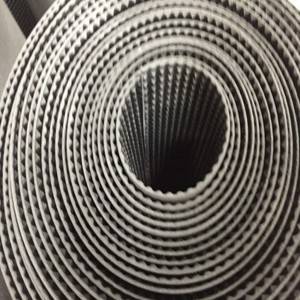 Durable Non-slip Rubber Sheet Diamond Rhombus Textured Grip Top Black Rubber Mat