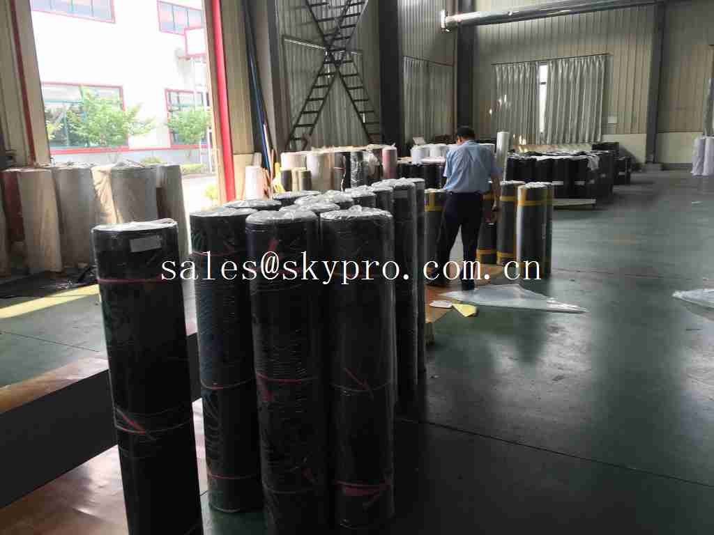 Industrial Black Rubber Sheeting Roll Smooth Surface Self – Adhesive Rubber Matting Rolls