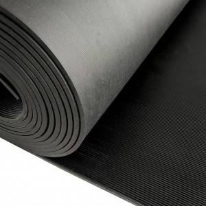 High Quality Black 5MM Thick Ribbed Electrical Insulation Rubber Mats