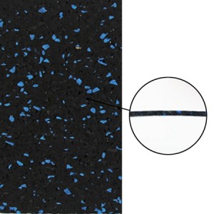 Black with blue spots rubber flooring roll with SBR and EPDM material