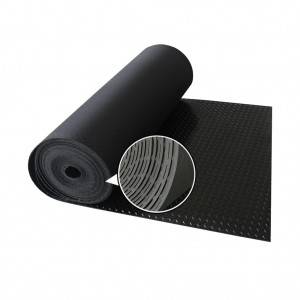 Anti-slip diamond tread pattern rubber floor sheeting