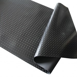 Anti slip 3mm 6mm pyramid pattern willow leaf rubber floor sheet mat