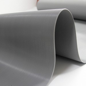 Ribbed anti slip rubber mat with good sound dampening