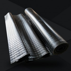 Round Dot Studded Rubber Matting Roll Coin Rubber Flooring For Trailer