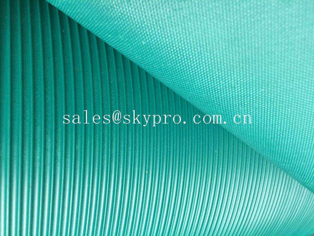 Corrugated anti – skid rubber sheet roll with lined grooves on top