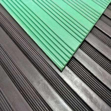 Anti Slip Wide Fine Thin Narrow Ribbed Corrugated Rubber Floor Mat For Workshop