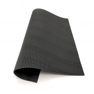 Anti slip hexagon pattern rubber outdoor foot mat black