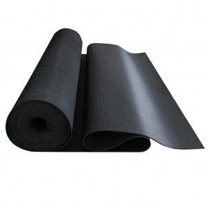 Durable Non-slip CR SBR Rubber Sheet Diamond Rhombus Textured Grip Top Black Rubber Mat