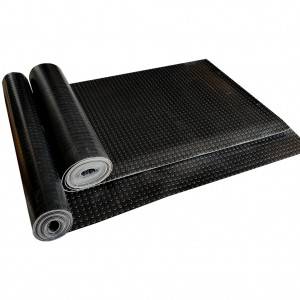 Anti-slip black 6mm thickness stud flooring matting rubber sheet