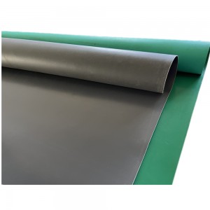 Green and grey color smoothly flat surface pvc vinyl flooring mat