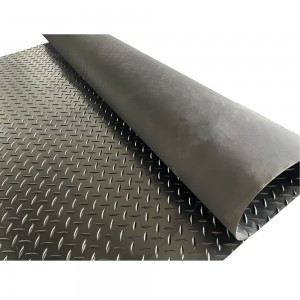 Willow Leaf Pattern Surface Insulation Black Rubber Sheet
