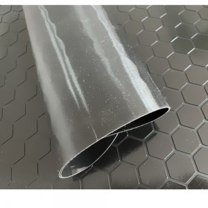 Custom die cut black anti slip hexagon pattern rubber front entrance mat