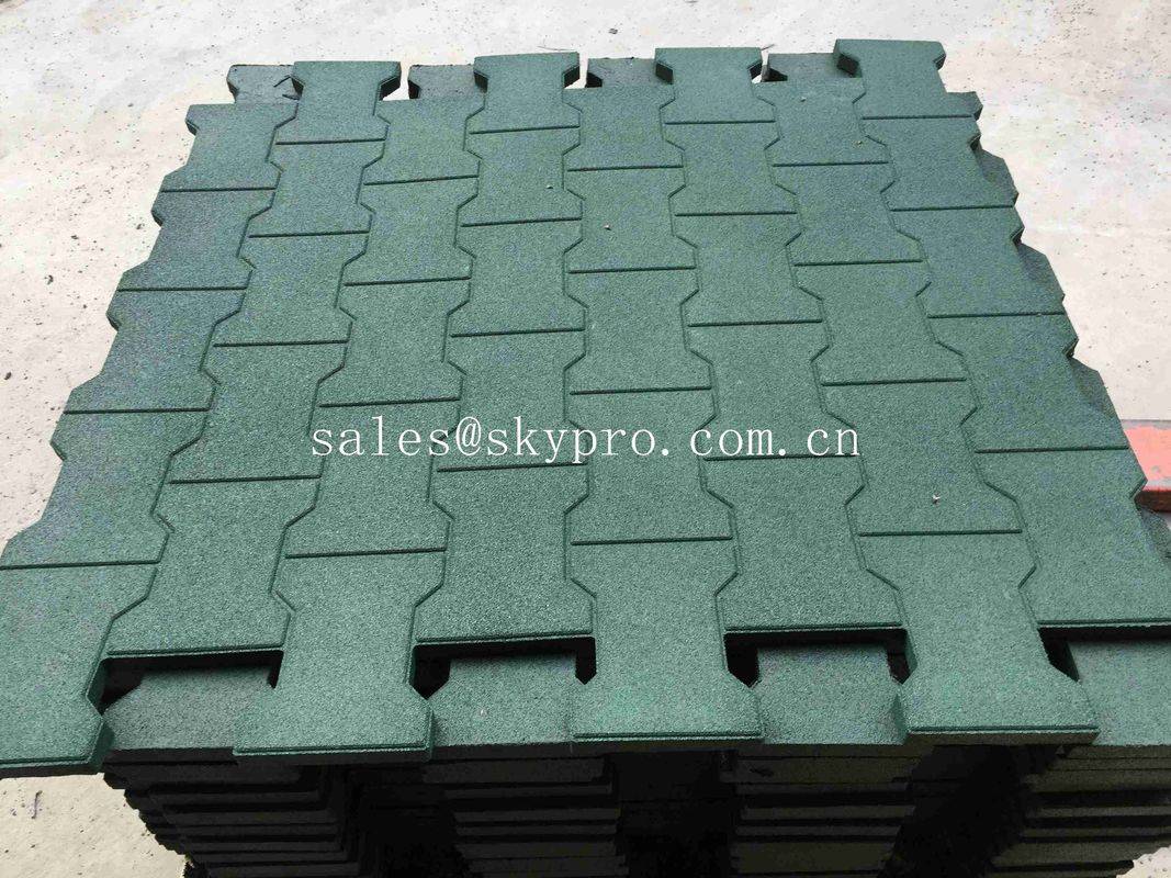 Driveway Rubber Patio Pavers / Anti – Slip Recycled Rubber Flooring Thickness 15-100mm