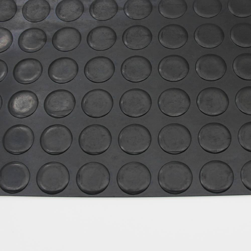 Factory wholesale Vinyl Cushion Mat - Anti-slip black 6mm thick stud flooring matting rubber sheet – Skypro
