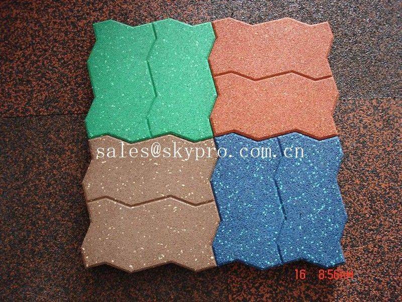 Interlocking Outdoor rubber paver support black / red / green / blue