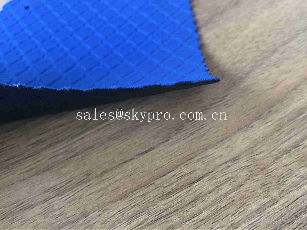 Heat Resistant Blue Commercial Neoprene Fabric Roll 3mm Stability SBR Neoprene Polyester Jersey Fabric