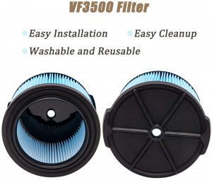 VF3500 Filter Replacement for Ridgid 3-4.5 Gallon Vacuum Cleaners 3-Layer Fine Dust Vacuum Filter for Ridgid WD3050 WD4080