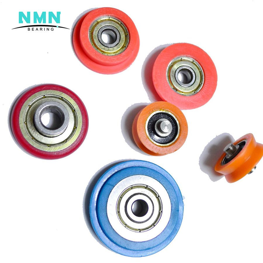 Hot sales 608 bearing roller single convex roller , plastic window roller wheel with housing