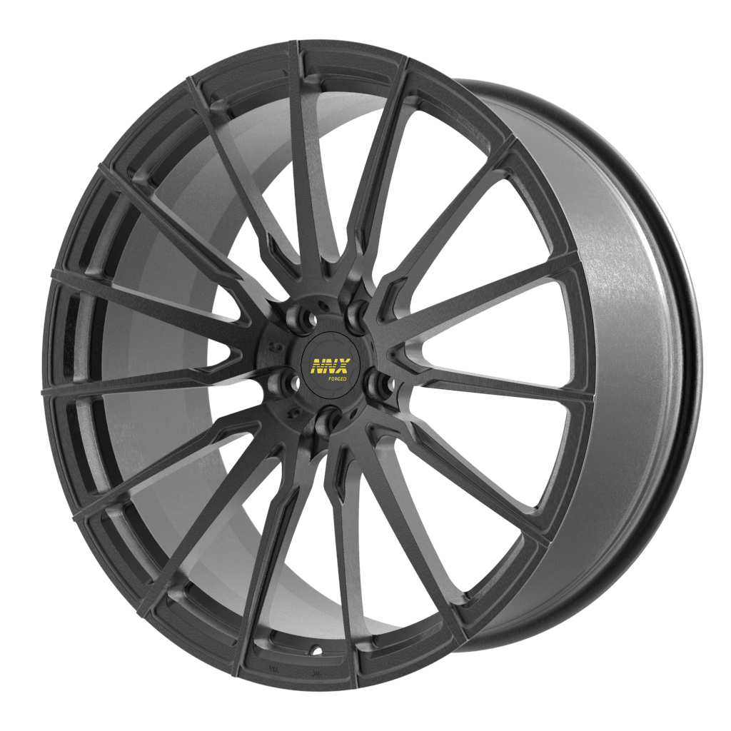 NNX-D429 맞춤형 단조 합금 바퀴 림 17 18 19 20 21 22 인치 매트 블랙 광택 전체 페인팅 T6061 알루미늄 합금 자동차 바퀴