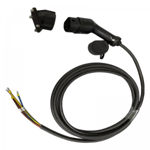 इलेक्ट्रिक कार चार्जरसाठी 5M 63A थ्री फेज EV केबल IEC62196 सह AC टाइप 2 प्लग