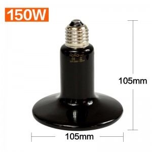 Fast delivery China 250W Infrared Ceramic Heater Radiator Emitter Bulb Lamp Cone Reptile Heating Lamp