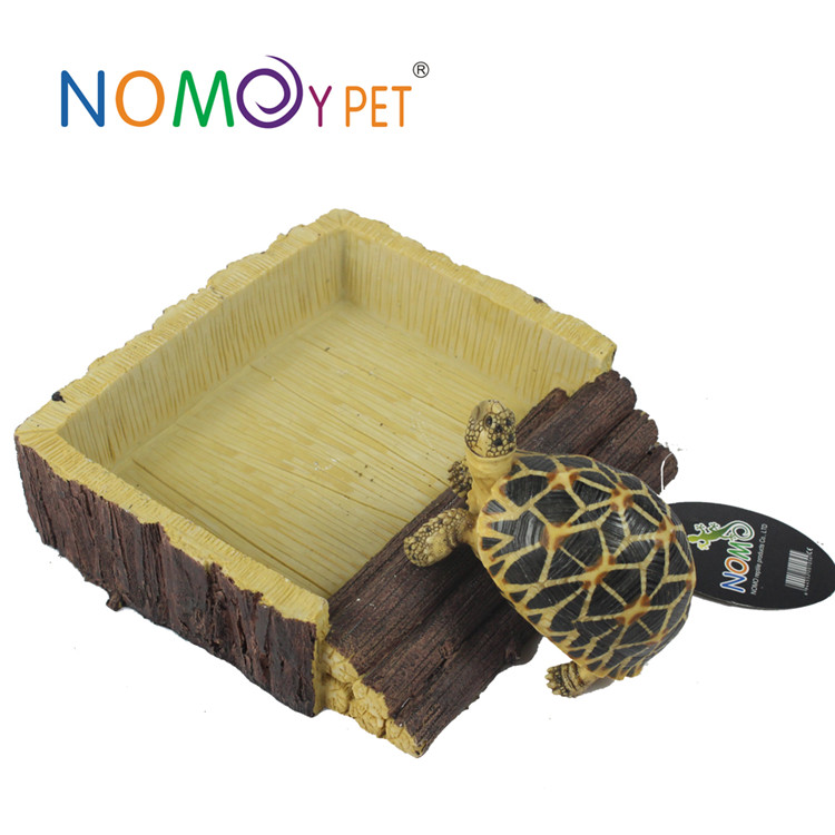 Trending Products Diy Turtle Platform - Resin wooden ramp and food bowl L – Nomoy