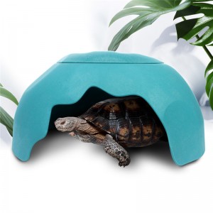 Good Wholesale Vendors China Resin Barrel Hide Cave Reptile Turtle Box Ornament Cave Landscaping Decoration