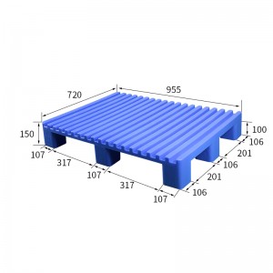9672-150 960x720x150mm High quality plastic pallet non stop printing pallet f...