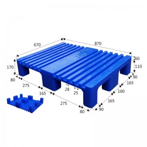 XF8673-170 hot sale 860x730x170mm plastic non stop sleeve plastic pallet for printing