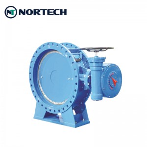 Double eccentric butterfly valve flange type Large Size with Gearbox China factory with high quality