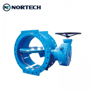 Double eccentric butterfly valve flange type Large Size with Gearbox China factory with high quality