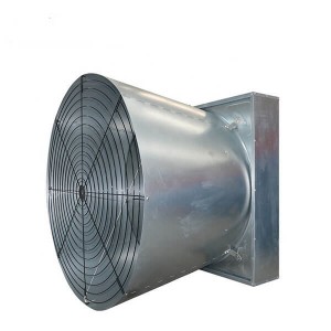 Double cone door fan for poultry house